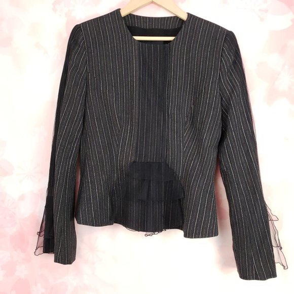 Giorgio Armani Couture Ruffle Front Fitted Blazer - Picture 1 of 9